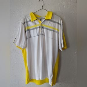 Adidas Men's Clima Cool Golf Shirt Size Large in Neon Yellow and White